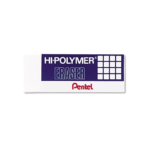Pentel Hi-Polymer Block Eraser, Large, White, Pack of 3 (ZEH10BP3-K6) - Image 1