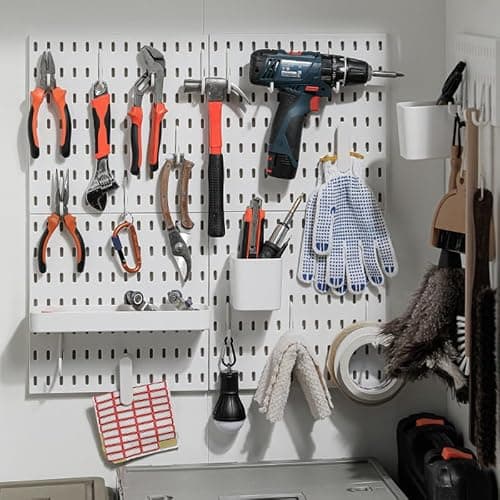 YIQXKOUY 22" x 22" Pegboard Combination Wall Organizer Kit Including 4 Pieces Peg Board and 36 Accessories Modular Hanging Wall Mount Display Peg Board Panel Kits for Bedroom, Home, Office, Bathroom thumbnail 9