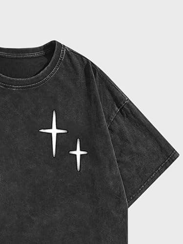 Verdusa Men's Letter Graphic Drop Shoulder T Shirts Casual Round Neck Tee Top thumbnail 4
