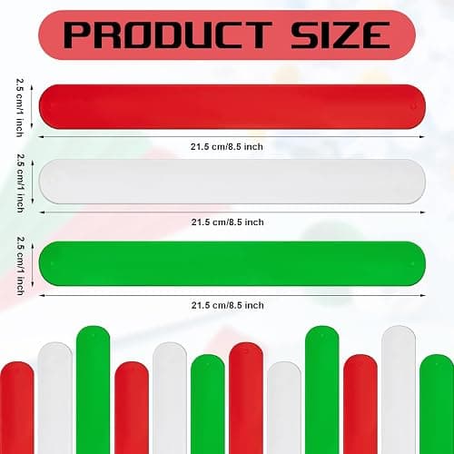 Charniol 12 Pieces Wrapping Paper Roll Holder Holiday Flip Wrap Silicone Covered Metal Strips 1'' x 9'' Stabilizer Slap Band for Christmas Poster Gift Paper Vinyl Storage Organize, White Red Green thumbnail 3