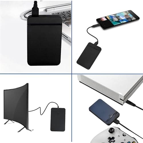Ezekers Portable 500GB External Hard Drive - USB 3.0 & USB C for PC, Mac, PS5 (Storage Only), PS4, Phone (Android and iPhone 15/16/17) & Xbox - Ultra Fast thumbnail 3