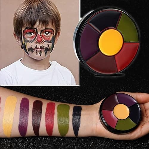 Mysense 6 Color Bruise Wheel Special Effects SFX Zombie Makeup Kit Halloween Professional Non Toxic Face Body Paint Oil Sfx Makeup Set with Sponge thumbnail 2