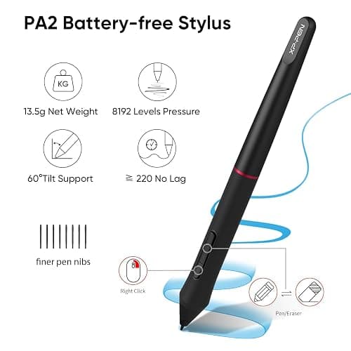 XPPen Drawing Tablet with Screen Full-Laminated Graphics Drawing Monitor Artist13.3 Pro Graphics Tablet with Adjustable Stand and 8 Shortcut Keys (8192 Levels Pen Pressure, 123% sRGB) thumbnail 5