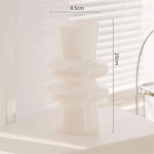 JSPYFITS Modern Glass Vases, 7.87" Tall Four-Layer Glass Vase Bubble Flower Vases Decorative for Home Décor, Decorative White Glasses Table Vase for Wedding Housewarming Gift thumbnail 3