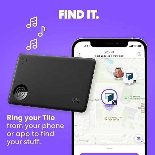 Tile by Life360 Slim - Wallet Finder, Bluetooth Tracker and Item Locator for Luggage Tags, Passports and More. Both iOS and Android Compatible. Phone Finder. 1-Pack (Black) thumbnail 3
