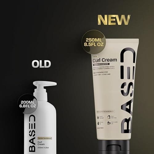 BASED Curl Cream, Defines Curls, Controls Frizz, Medium Hold, Hydrates & Nourishes with Agave, Silk Protein & Castor Oil, No Harmful Chemicals or Artificial Fragrance (8.5 Oz Pack of 1) thumbnail 2