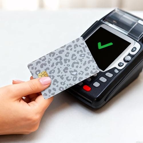 TUCEWP Credit Card Skin Stickers 4Pcs Leopard Print Debit Card Skin Stickers Removable Waterproof PVC Decal Cover Set for Transportation Key Debit Bus Cards Pink Grey Black Cheetah ID Cover for Women thumbnail 6