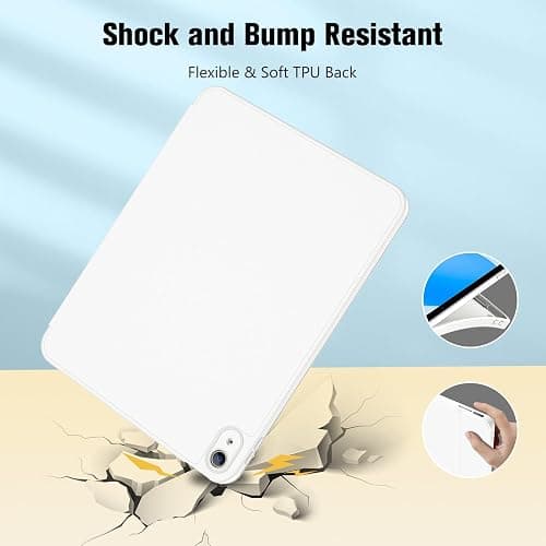 ProCase for iPad A16 11th/10th Generation Case with Pencil Holder -CloudWht | 11 Inch 2025/10.9 Inch 2022, a16 iPad Case 11 10 Gen Cover with Pen Holer, Hybrid Soft TPU Back, Touch ID, Auto Wake/Sleep thumbnail 6