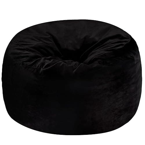 Homguava 5FT Bean Bag Chair Giant BeanBag with Memory Foam Filled, Comfy Bean Bag Chairs for Adults, Adult Bean Bag Chair with Dutch Velvet Cover for Living Room Bedroom-Black thumbnail 9