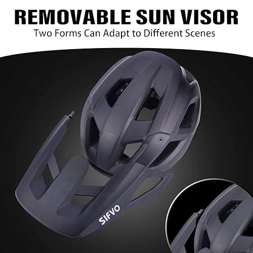 Mountain Bike Helmet with Detachable Visor, SIFVO Bike Helmet for Men and Women MTB Helmet, Adjustable Adult Bike Helmet, 57-59cm thumbnail 3