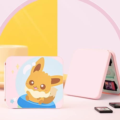 DLseego Cute Fox Game Case For Switch Lite / Switch / Switch OLED, 12 Slots Game Cards Holder and 12 Micro SD Card Slots, Portable Game Card Storage Cartridge Box thumbnail 7