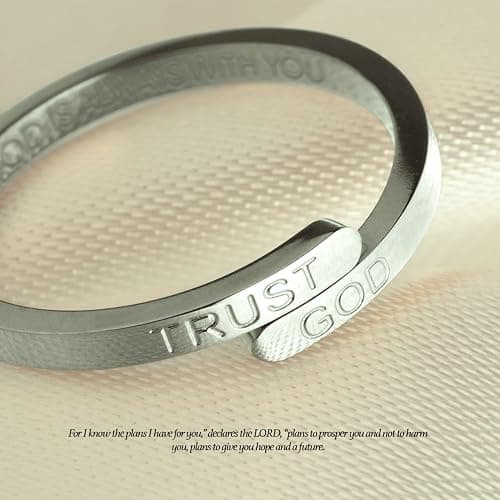SILVER TRUST GOD RING with GIFT BOX (Adjustable) thumbnail 2