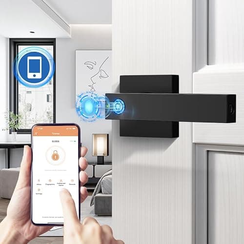 Tinewa Fingerprint Door Lock, Biometric Door Knob with Smart Lock, Keyless Entry Door Handle Lock with App, Bedroom, Office, Hotel, Pantry - Image 1