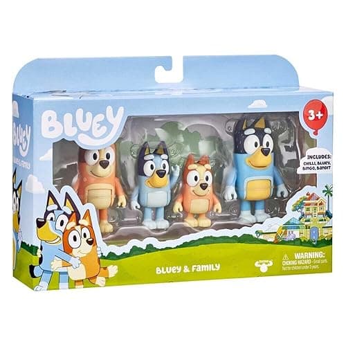 Bluey Family Figure 4-Pack – Includes Bluey, Bingo, Mum (Chilli) & Dad (Bandit), Poseable Collectible Toys for Kids, Durable Cake Toppers, for Toddlers & Fans, Ages 3+ - Family thumbnail 8