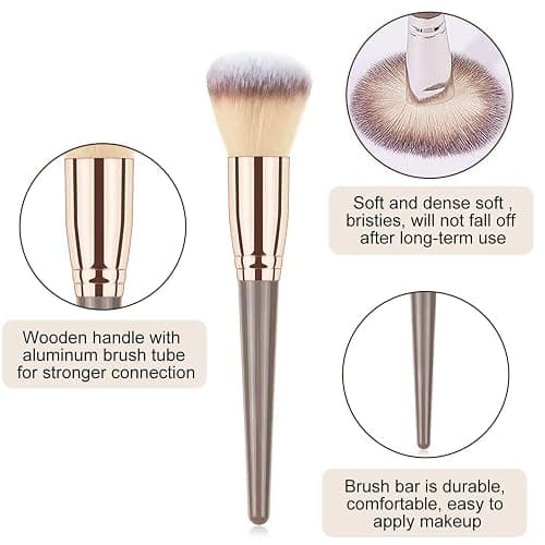YPYMOD 15 Pezzi Set Pennelli Make up, Pennelli Trucco Professionale con Trousse in Pelle PU, Adatti per il Fondotinta Misto, Correttore, Blush, Ombretto, Contouring thumbnail 3