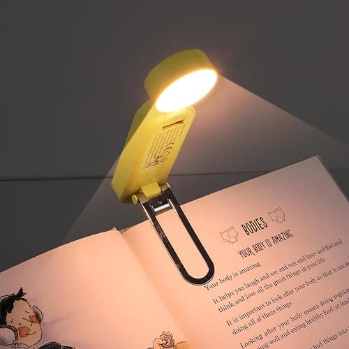 VAVOFO USB Rechargeable Book Light, Blue Light Blocking, Amber Clip-On Bookmark Shaped Reading Light with 6 LEDs and 9 Modes for Bedtime Reading thumbnail 2