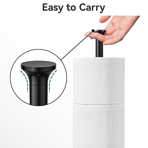 Toilet Paper Holder Stand(with Reserve Function), Free-Standing Spare Rolls Storage Holder, Stainless Steel, Modern Design thumbnail 5