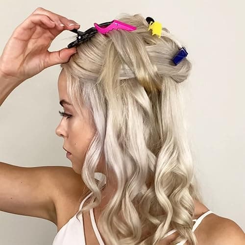 HH&LL Hair Clips for Women Wide Teeth & Double-Hinged Design Alligator Styling Sectioning Clips of Professional Hair Salon Quality - 10 Pack thumbnail 2