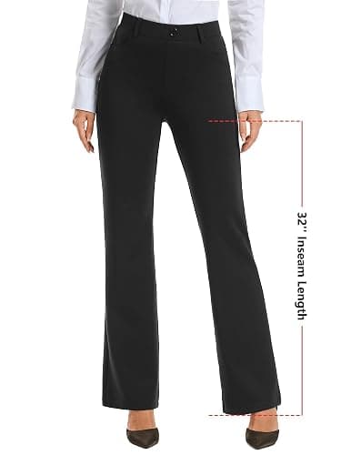 Stelle Women 28"/30"/ 32" Bootcut Dress Pants Business Casual Work Pants with Pockets Pull On Regular Slacks for Office thumbnail 2
