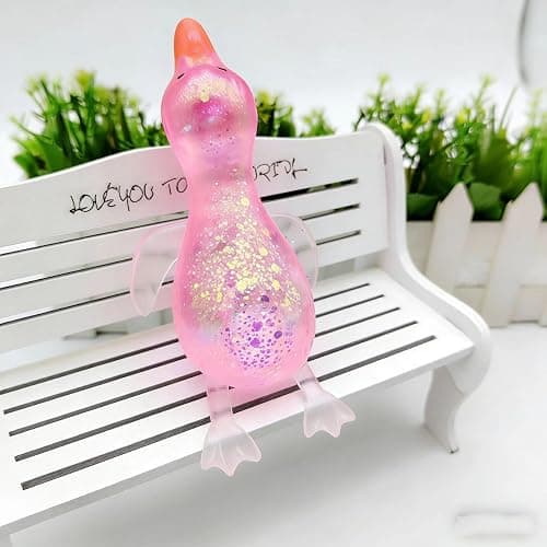 Cute Duck Squishy Sugar Stress Ball,Soft Duck Stress Relief Sugar Ball Squishy Ultra Squishy and Moldable Slow Rise Relaxing (Pink) - Image 1