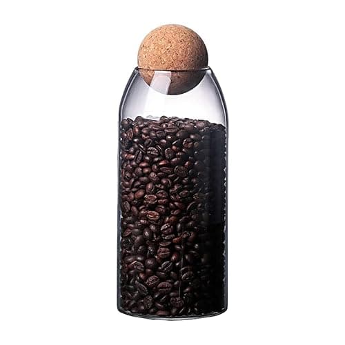 JEIINT Candy Jar Candy Container Round ‌Cylindrical Glass Body with Spherical Cork Lid 1200ml 40.5oz thumbnail 8
