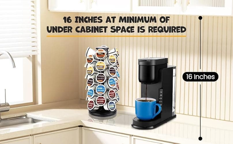 BLACKSMITH FAMILY K Cup Holders,K Cup Holder, K Cups Holder,K Cup Carousel, Coffee Pods Holder Storage Organizer Stand,No Assembly Required,Black (Capacity of 40 Pods, Black) thumbnail 8