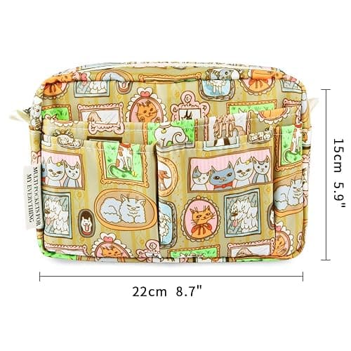 E-WEICHEN Multiple Pockets Portfolio Organizer with Zippered, Makeup Bag Travel Essentials for Women, Simple Waterproof Stationery Pencil Pouch Bag for Journal Office Art Supplies.Photo Frame thumbnail 3