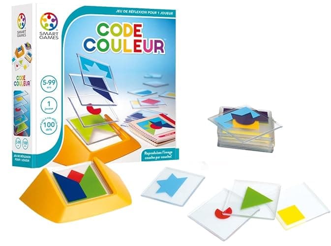SmartGames - Code Couleur - Remue-Méninges Éducatif - Jeu de stratégie Multi-Niveaux et renforcement des compétences - Jeu de logique et Réflexion - 5 ans + - 1 joueur - 513582. - Image 1