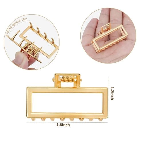 CWJCYTNSN Small Gold Hair Clips, 10Pcs Metal Hair Claw Clips for Women Thick Thin Hair, Non-Slip Hair Clips for Women and Girls, Strong Hold Hair Accessories thumbnail 4