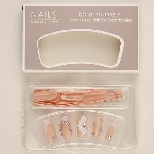 POKENGDA Medium Press on Nails Design,Nail glue included,Sqaure Acrylic Bling Fake Nails,Reusable Butterfly Acrylic Daily False Nail Kits for Women thumbnail 3