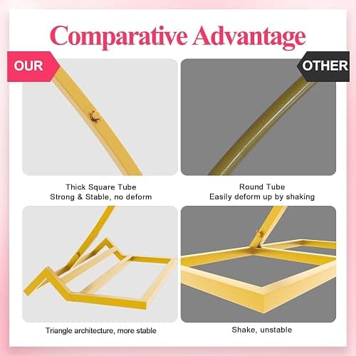 Wokceer Round Backdrop Stand 8FT Gold Wedding Arch Metal Circle Balloon Arch Stand for Birthday Party Wedding Bridal Shower Anniversary Ceremony thumbnail 4