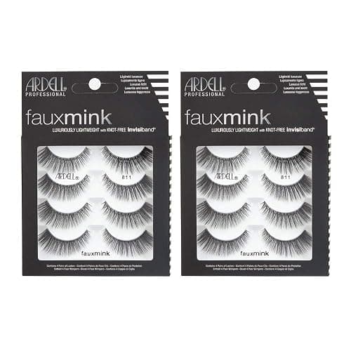 Ardell Faux Mink 811 Multipack Lightweight Lashes with Invisiband - Faux Mink 811 - 4 Count (Pack of 2) - Image 1
