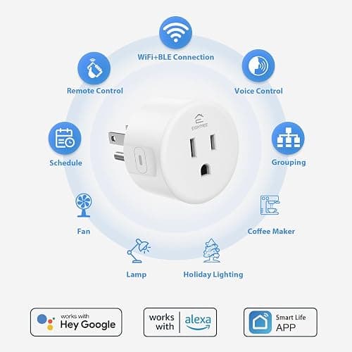 EIGHTREE Smart Plug, Smart Home WiFi Outlet Works with Alexa & Google Home, Smart Socket with Remote Control & Timer Function, 2.4GHz WiFi Only, 4 Packs thumbnail 2