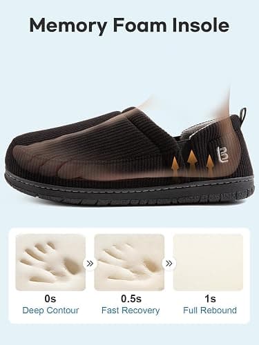 LongBay Men's Slippers Two Tone Comfy Memory Foam Slip-On Indoor Outdoor House Shoes Bedroom Loafers thumbnail 8
