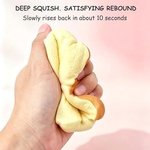 Slow Rising Squishy, Scented Custard Bread, 10-Second Rebound Fidget Toy | Soft, Smooth & Satisfying, Long-Lasting Sweet Bakery Scent, Sensory Fun & Stress Relief, Creamy Custard Color, Fun to Collect thumbnail 2