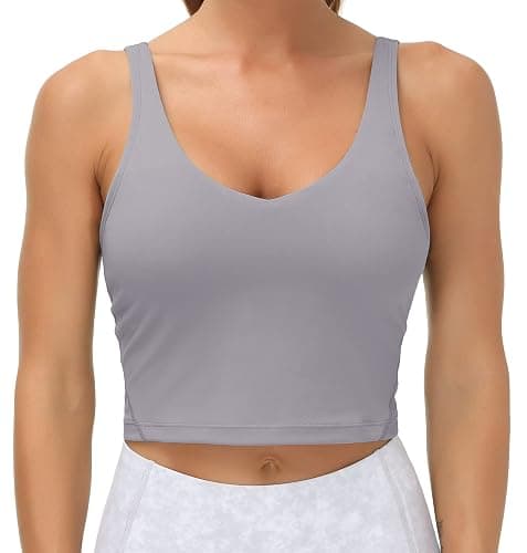 THE GYM PEOPLE Womens' Sports Bra Longline Wirefree Padded with Medium Support thumbnail 4