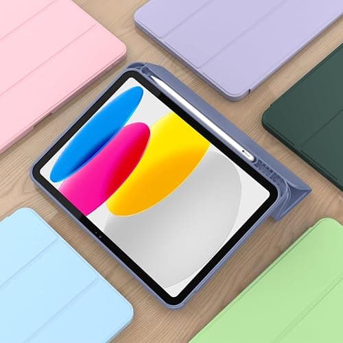 ToaPoia Case for iPad (A16) 11 Inch 2025/iPad 10th Generation 10.9 Inch 2022, Slim Trifold Stand Protective Cover with Pencil Holder and Soft TPU Back,Support Auto Sleep/Wake (Lavender) thumbnail 6