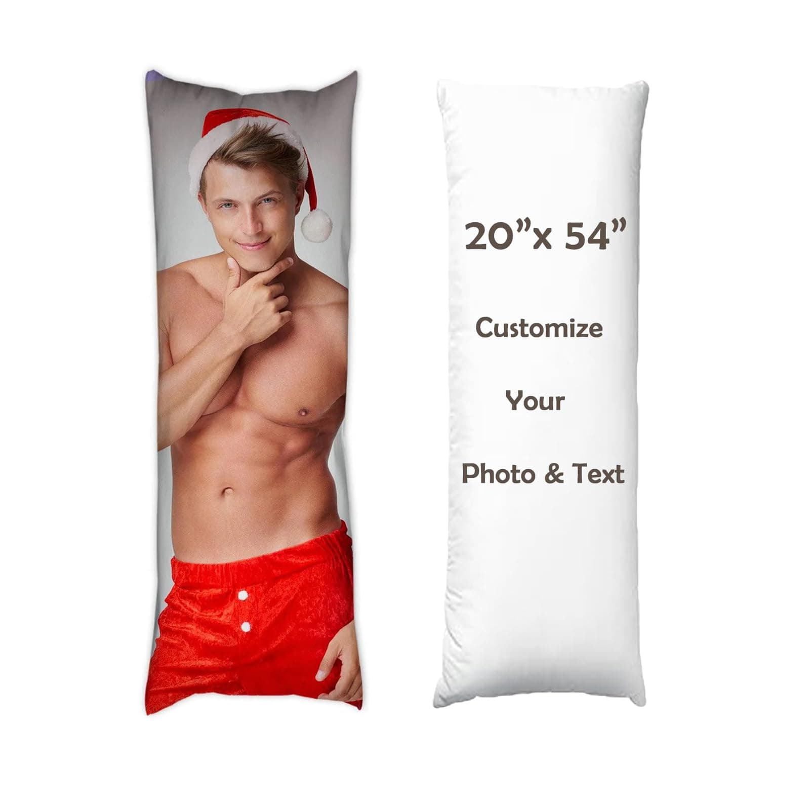 Custom Body Pillow Cover, Custom Photo Pillow Case, Personalized Throw Pillow Cover with Picture for Adults Christmas Keepsake - Image 1