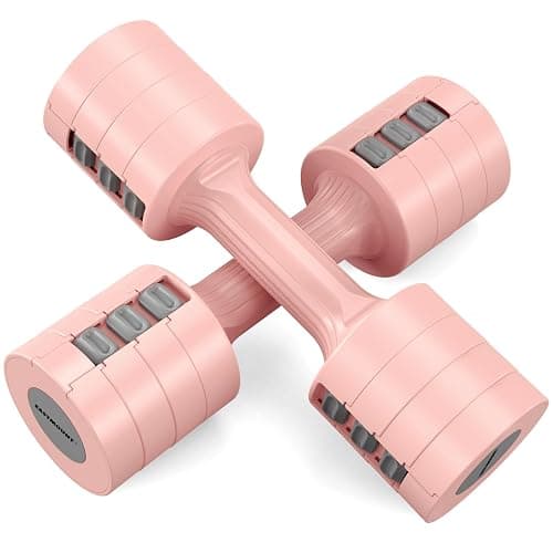 EAST MOUNT Adjustable Hand Dumbbell for Women 5lb Dumbbells Set of 2, 4 in 1 Small Dumbbell Set Each 2lb 3lb 4lb 5lb Free Weights - Image 1