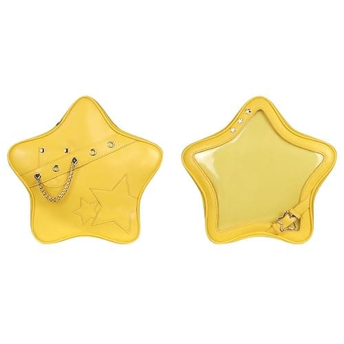 Vobomo Kawaii Ita Bag Backpack Star Pins Display Crossbody Bag with Insert Y2k Aesthetic Cute Handbag for Anime Comic Con (Yellow) - Image 1