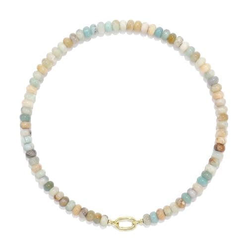 ROISE LADY Beaded Natural Stone Necklaces for Women Choker Gemstone Bead Summer Beach Jewelry Necklace - Image 1