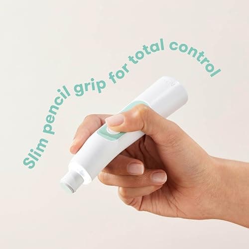 Frida Baby Electric Nail Buffer | Safe + Easy Baby Nail File, Baby Nail Clippers + Nail Trimmer Kit for Newborn, Toddler, Children's Fingernails/Toenails, 4 Buffer Pads, LED Light, Storage Case, White thumbnail 3