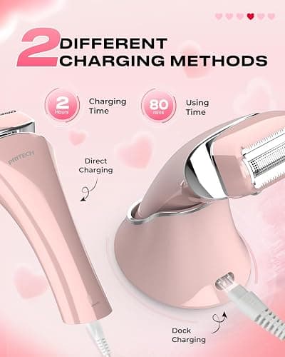 Electric Lady Shaver Cordless, Womens Bikini Razor Trimmer, Wet & Dry Lady Shaver for Women Legs,Pink | Waterproof Lady Shaver for Legs Arm Underarm Bikini Public Body Razor with One Extra Foil Blad, Portable Women Bikini Trimmer thumbnail 5