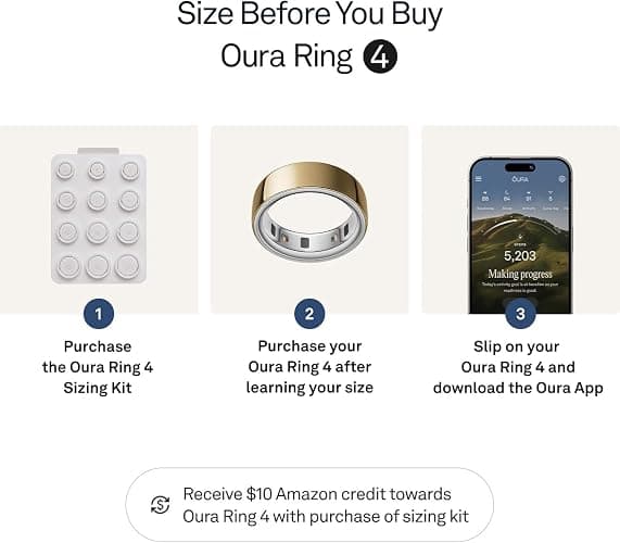 Oura Ring 4 - Gold - Size 8 - Sleep, Activity, Women’s Health, AI Advisor, Up to 8 Days of Battery Life, Size Before You Buy, Android & iOS Compatible thumbnail 3