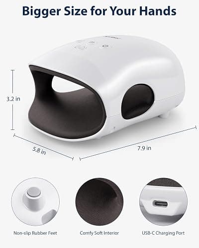 CINCOM Hand Massager - Cordless Hand Massager with Heat and Compression for Arthritis and Carpal Tunnel, Gifts for Women(White) thumbnail 6