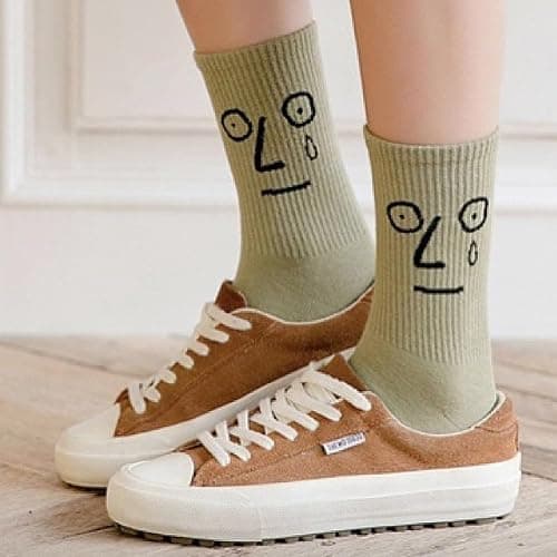 Meloday 10 PACK Crazy Funny Emotion Crew Socks Soft Cotton - 10 different fun designs and color per pack thumbnail 3