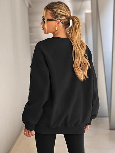 EFAN Womens Oversized Sweatshirts Hoodies Fleece Crewneck Sweaters Casual Tops Comfy Fall Fashion Outfits Winter Clothes 2025 thumbnail 4