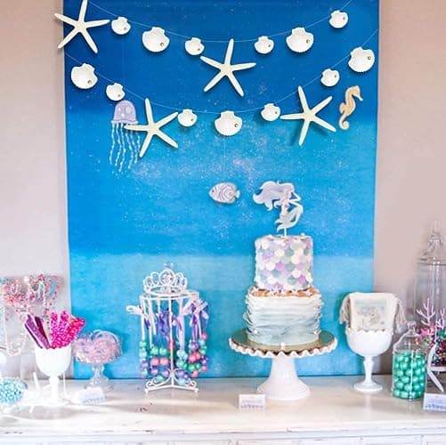 Decor365 White Finger Starfish Sea Shell Garland Ocean Coastal Nautical Party Decoration Starfish Cutouts Hanging Bunting Banner Under The Sea Mermaid Wish Birthday Beach Wedding Decor thumbnail 2