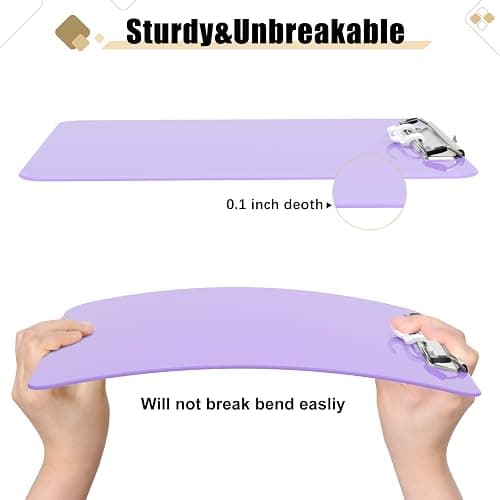 Hongri Plastic Clipboard with Pen Holder, Purple 8.5x11 Letter Size Clip Board for Classroom, Office, Students, Nurses and Women, Low Profile Clip, Size 12.5 x 9 in(Pack of 6) thumbnail 5