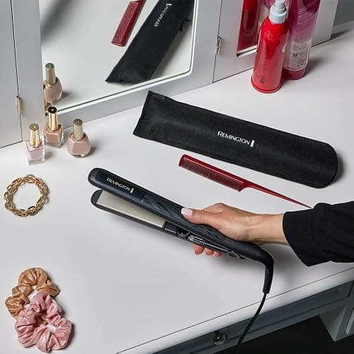 Remington Glätteisen Ceramic Straight (4-facher Schutz: antistatische Keramik-Turmalin-Beschichtung -gleichmäßige Wärmeverteilung, geringere statische Aufladung & seidiger Glanz) Haarglätter S3500 thumbnail 6